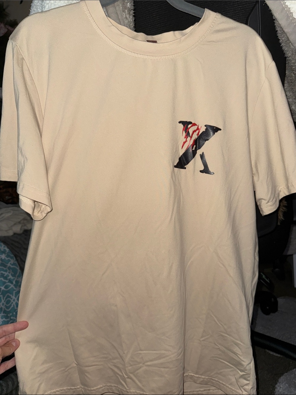 Men's Beige Graphic Pocket T-Shirt